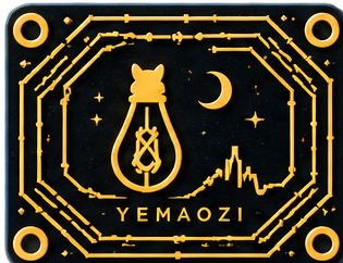 夜猫子品牌视觉板：电光版、单色版、丝印版、极简版、徽章版、镭刻版，以及字标与应用图标。